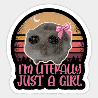 Funny I'm Literally Just a Girl Sad Hamster Meme Sticker